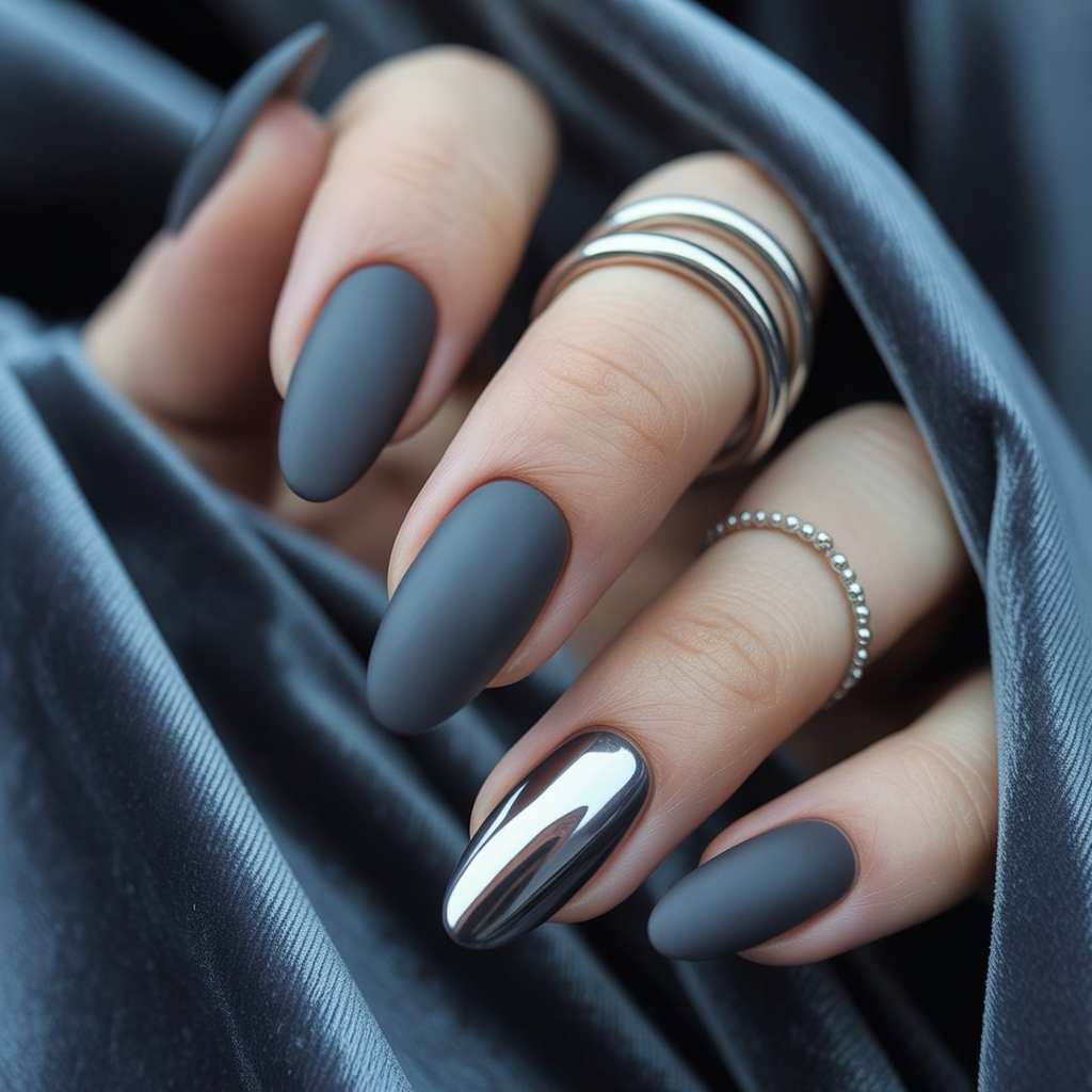 dark grey nails