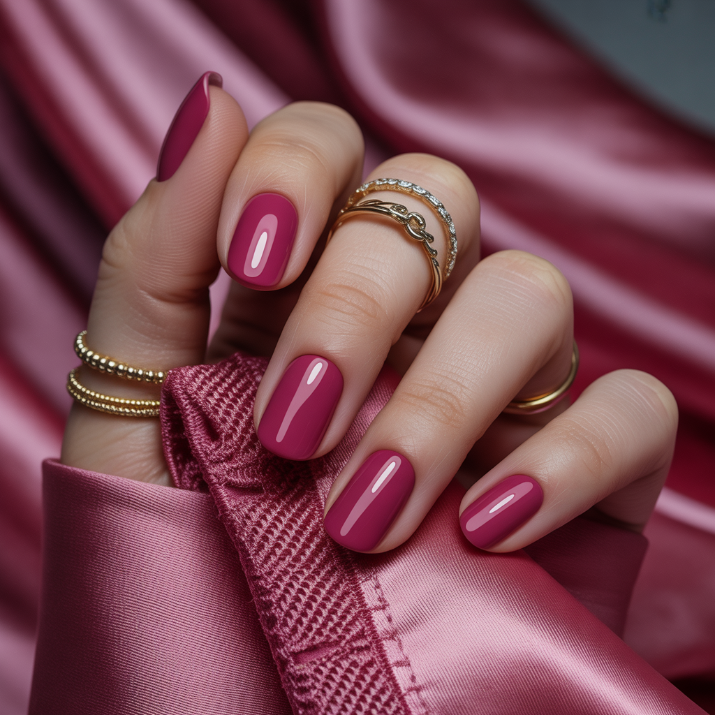dark pink nails