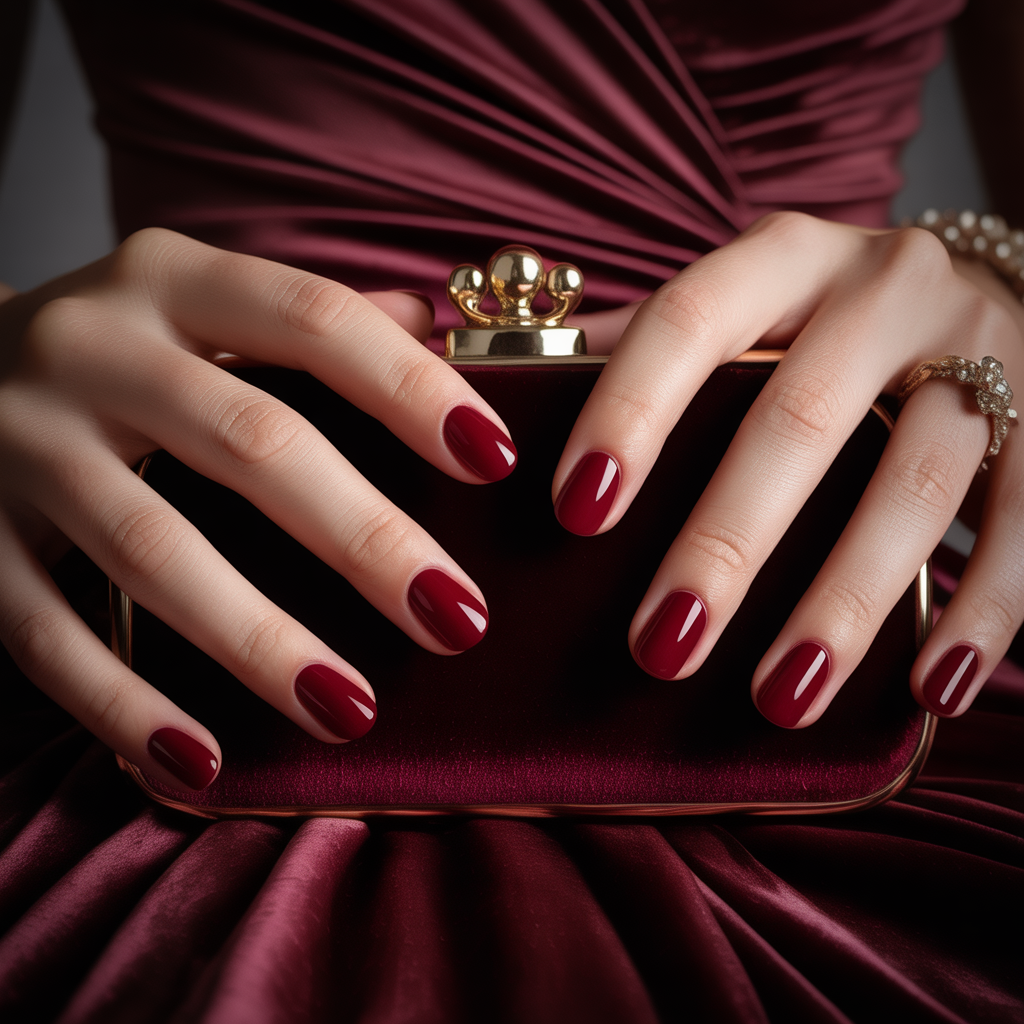 dark red nails