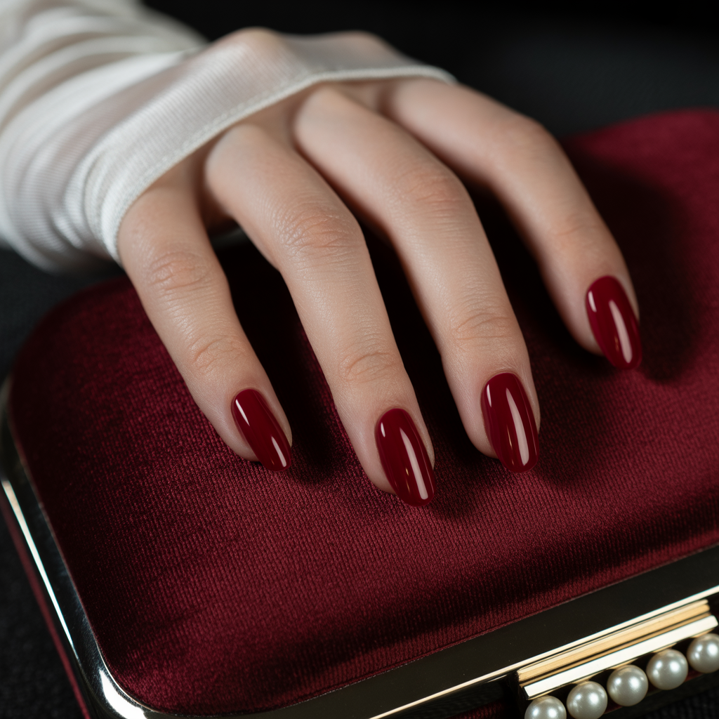 dark red nails
