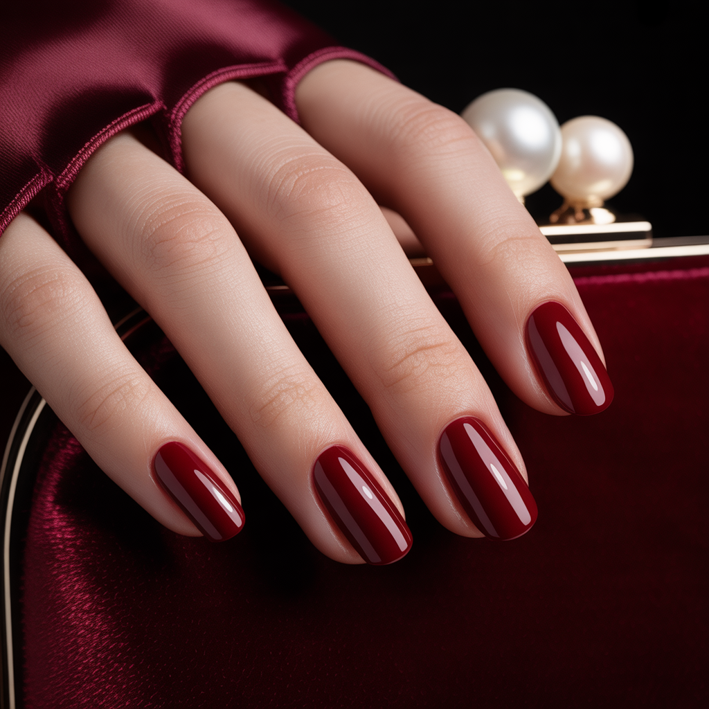 dark red nails