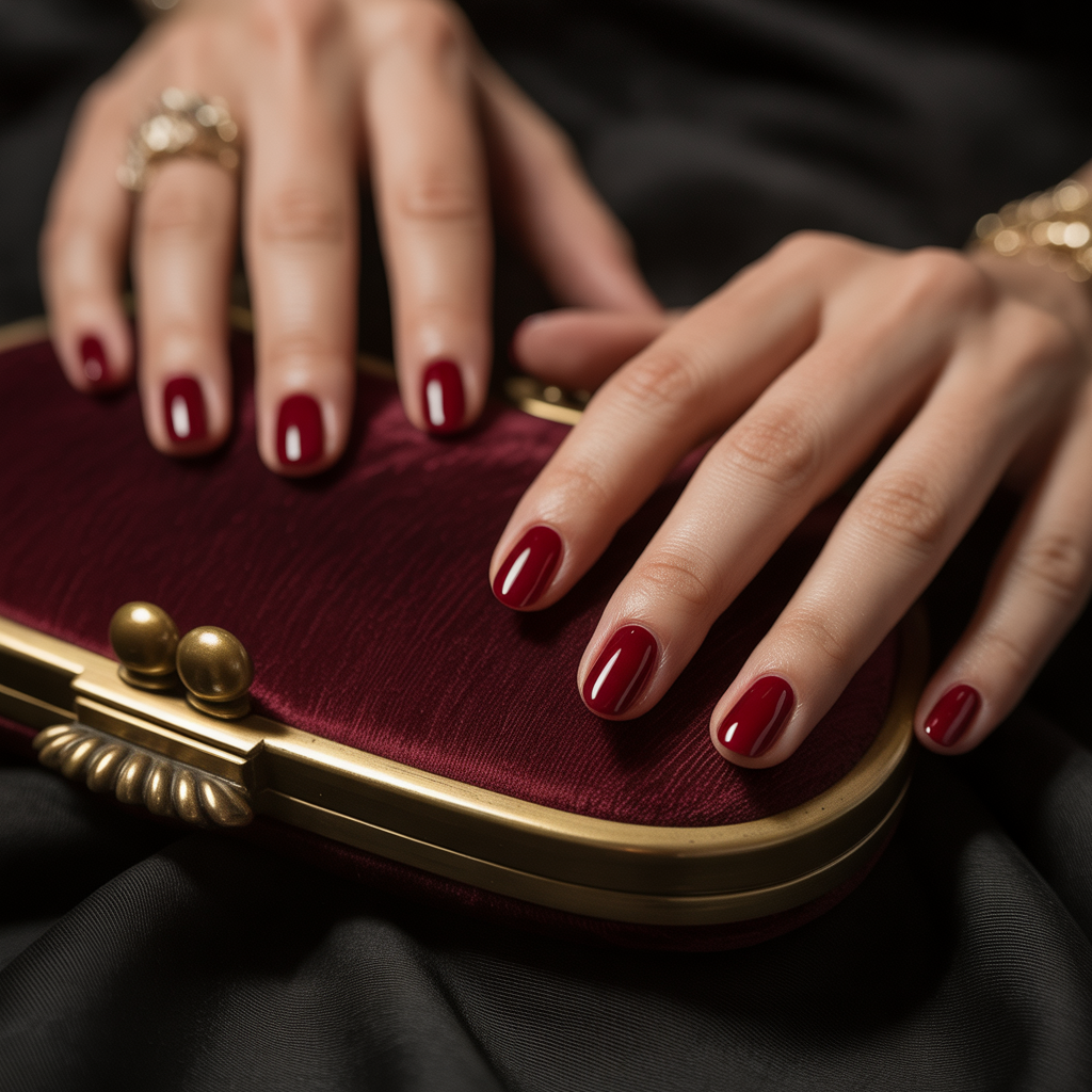dark red nails