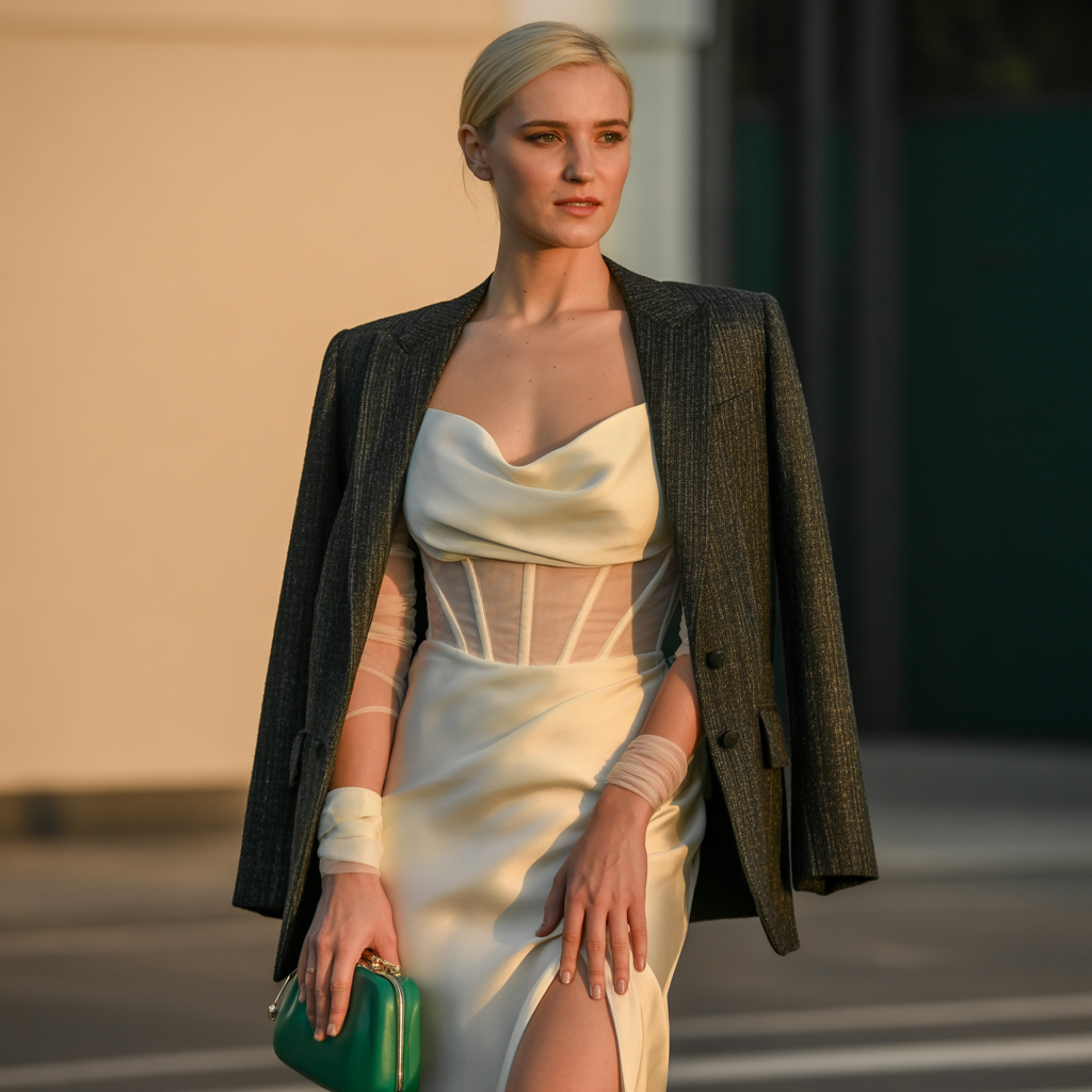 dress and blazer outfit