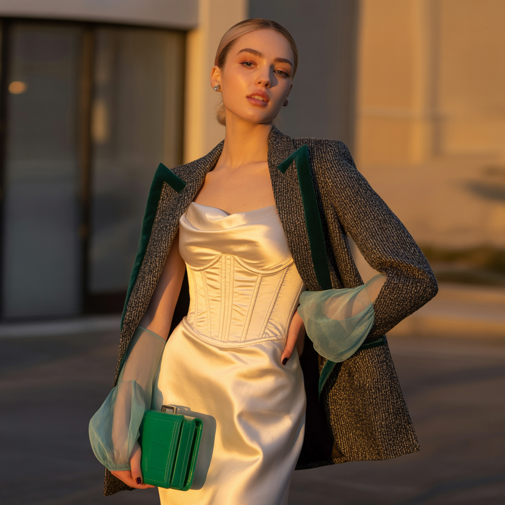 dress and blazer outfit