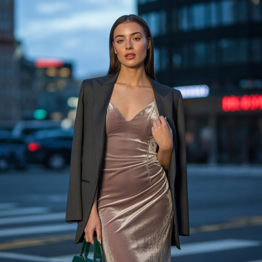 dress and blazer outfit