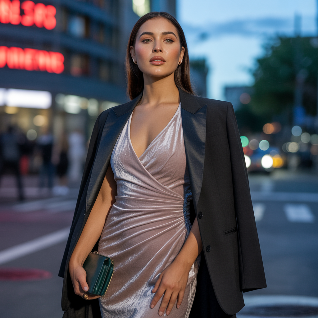 dress and blazer outfit