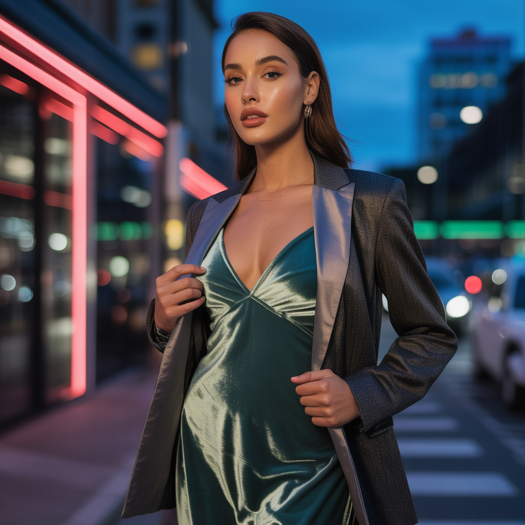 dress and blazer outfit