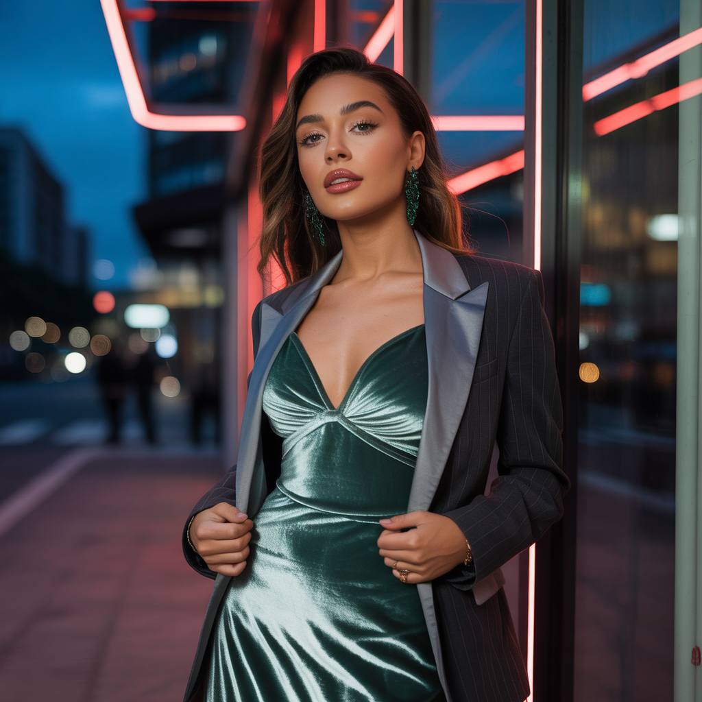 dress and blazer outfit