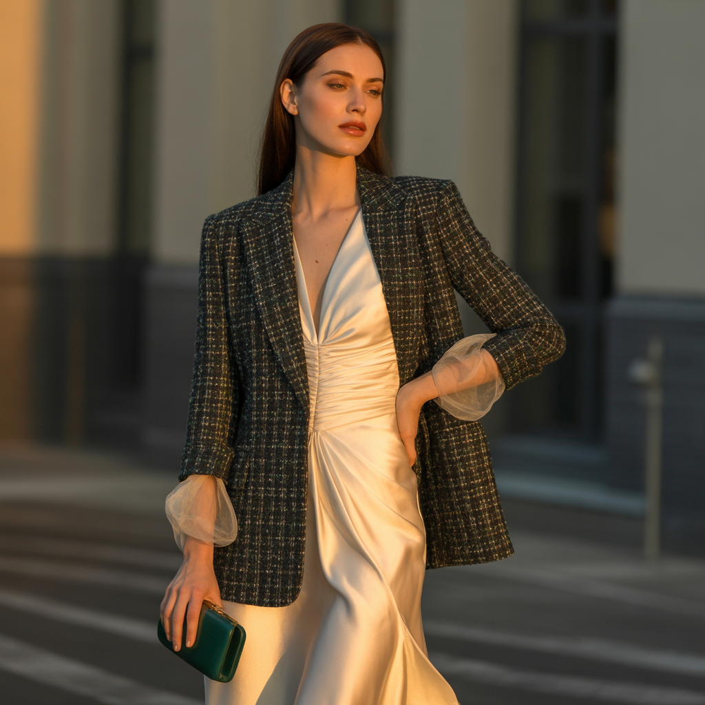 dress and blazer outfit