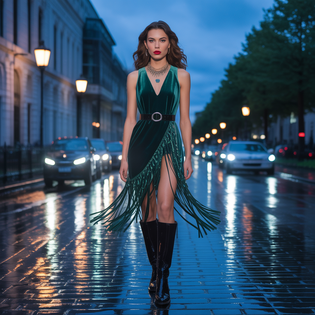 dress and boots outfit