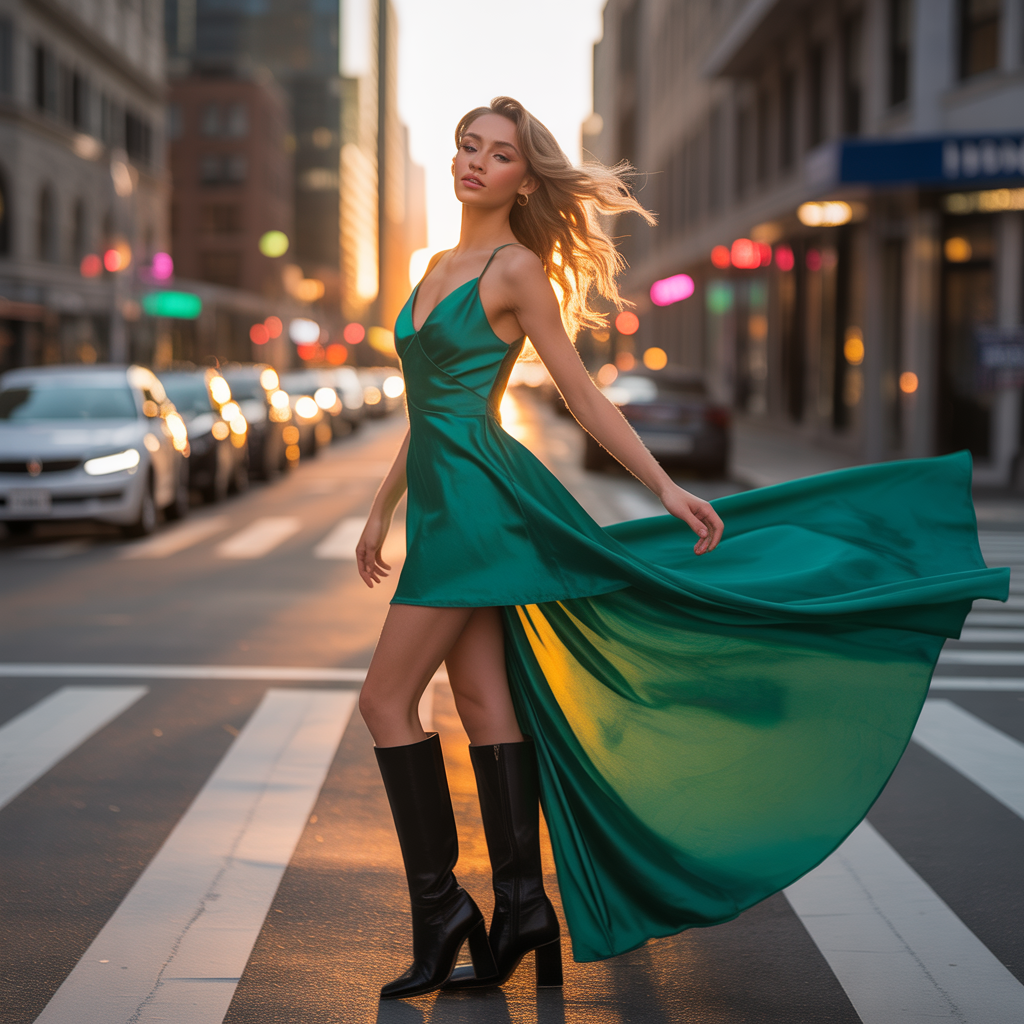 dress and boots outfit