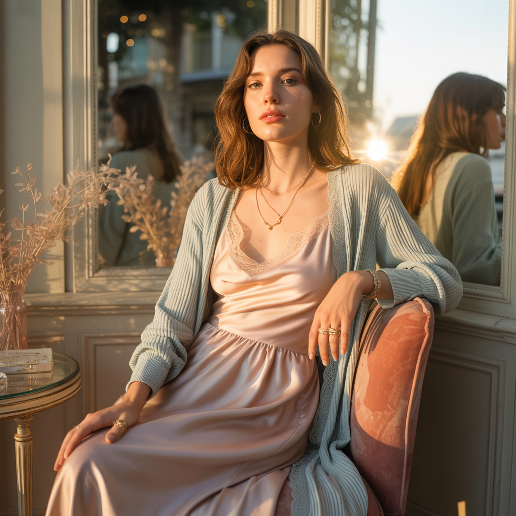 dress and cardigan outfit