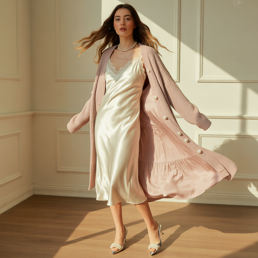 dress and cardigan outfit