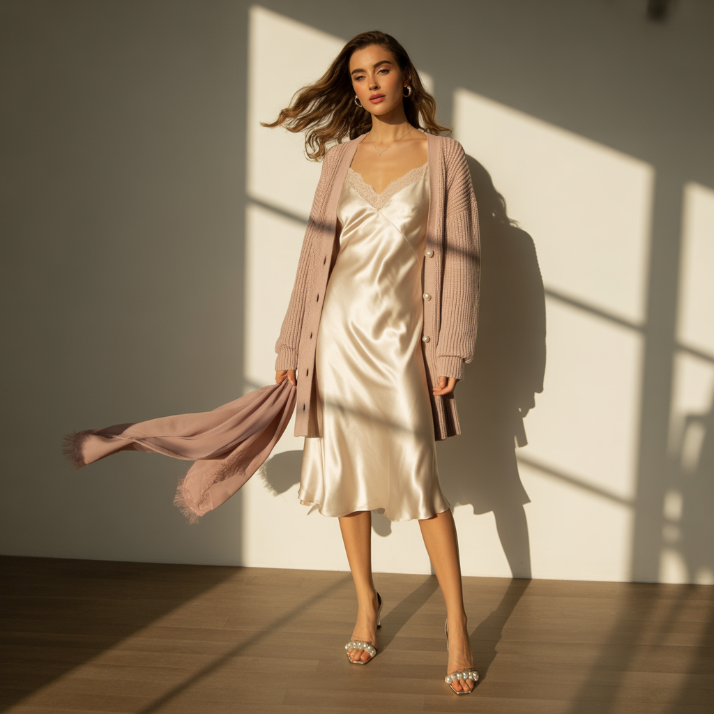 dress and cardigan outfit