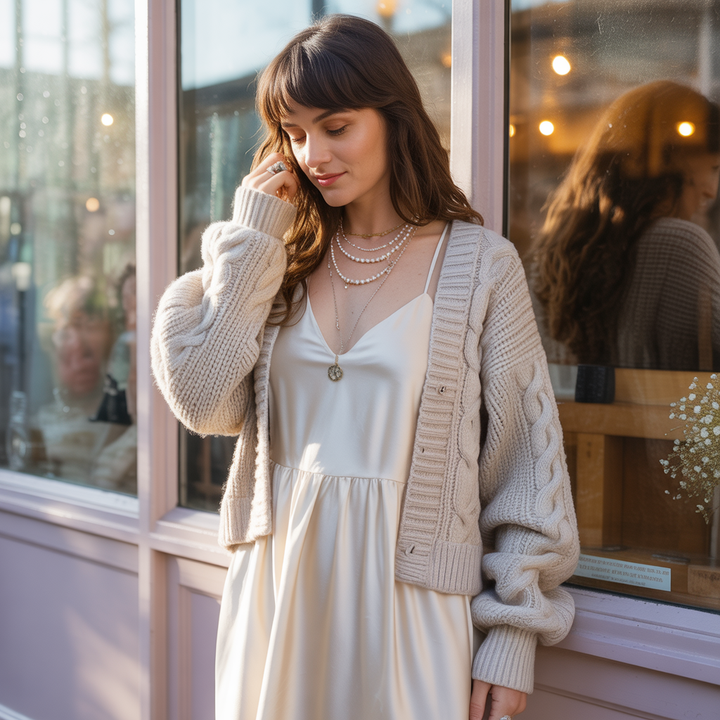 dress and sweater outfit