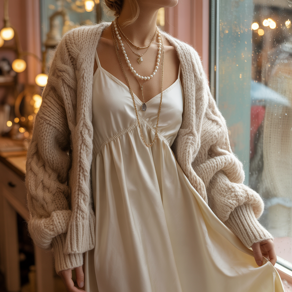 dress and sweater outfit