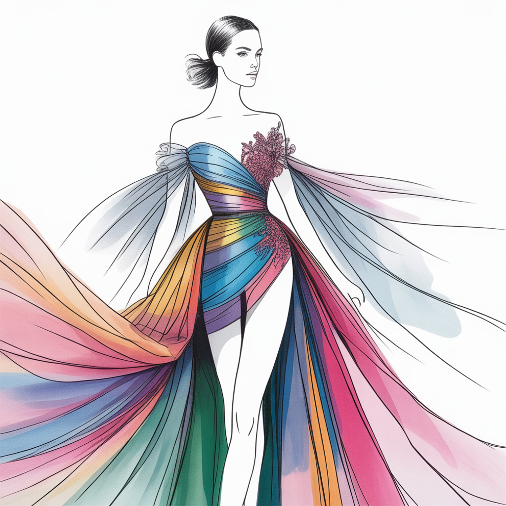 dress design drawing