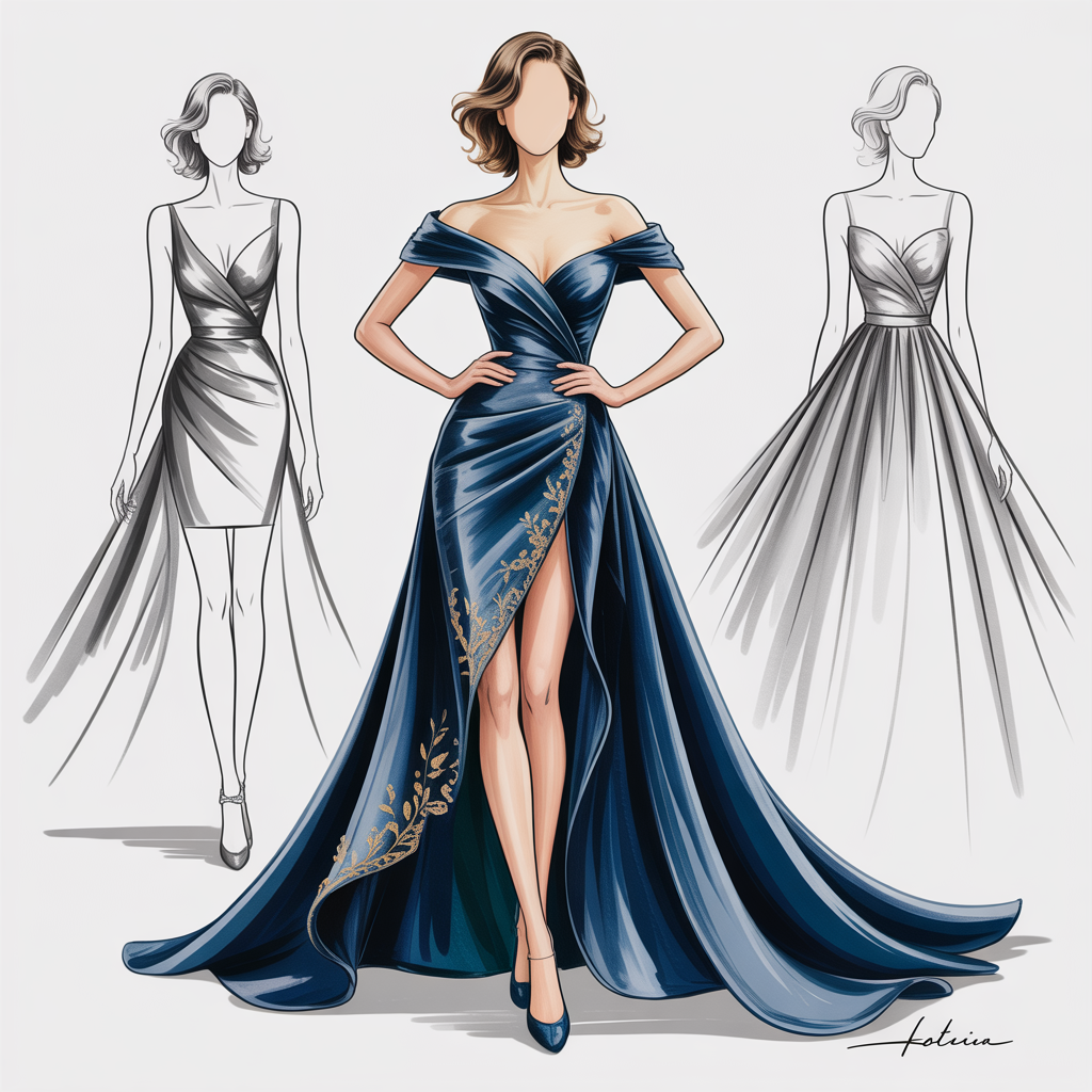 dress design drawing