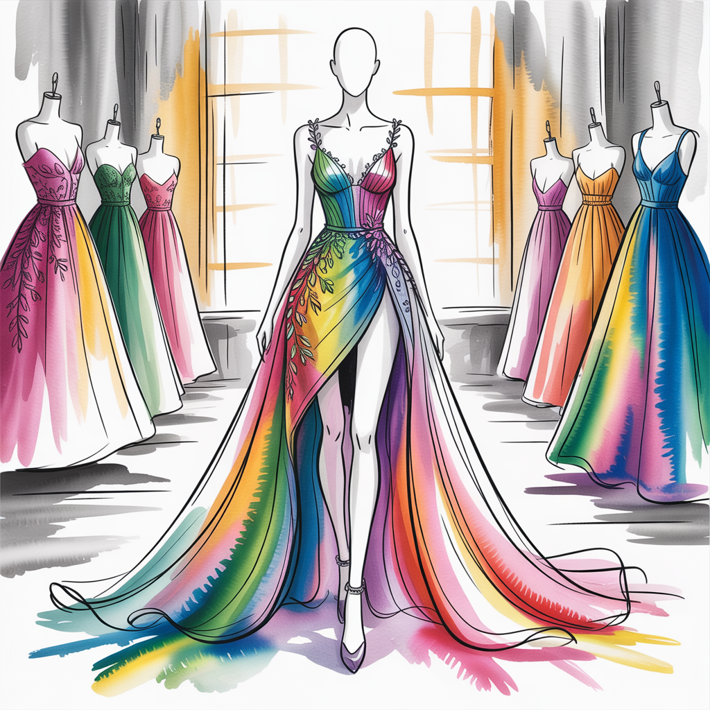 dress design drawing