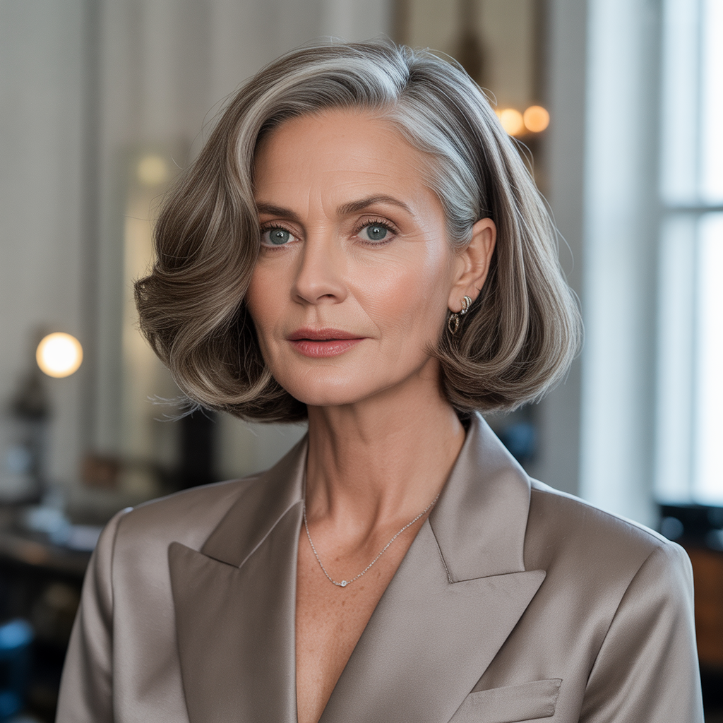 elegant bob hairstyles for mature women