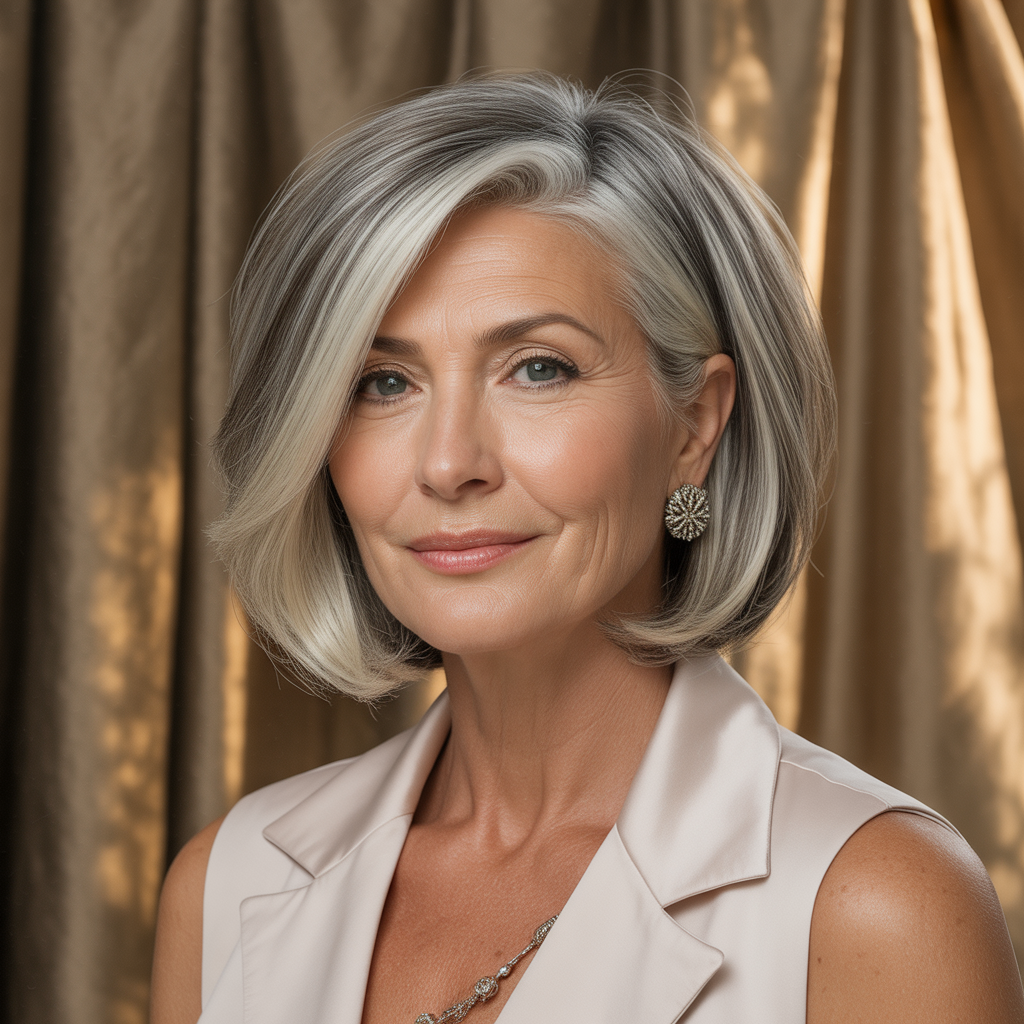 elegant bob hairstyles for mature women