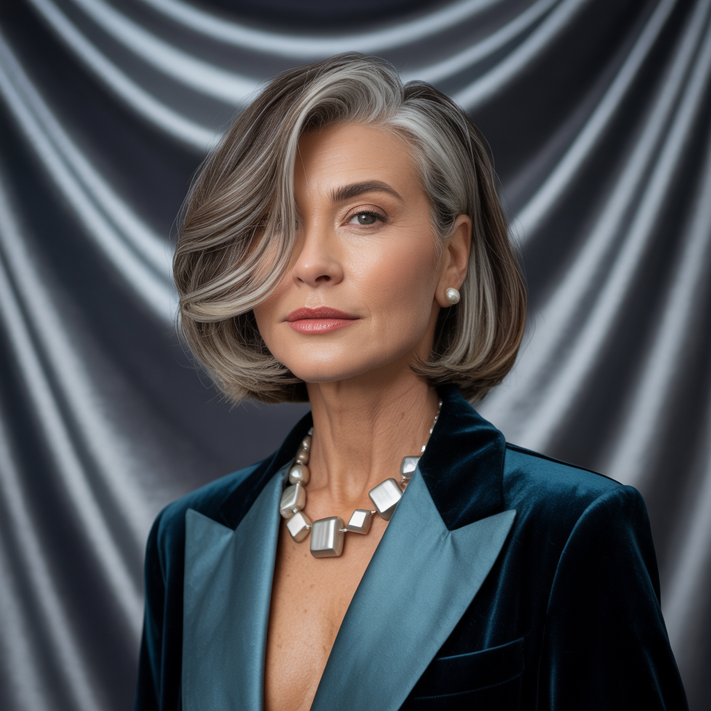 elegant bob hairstyles for mature women