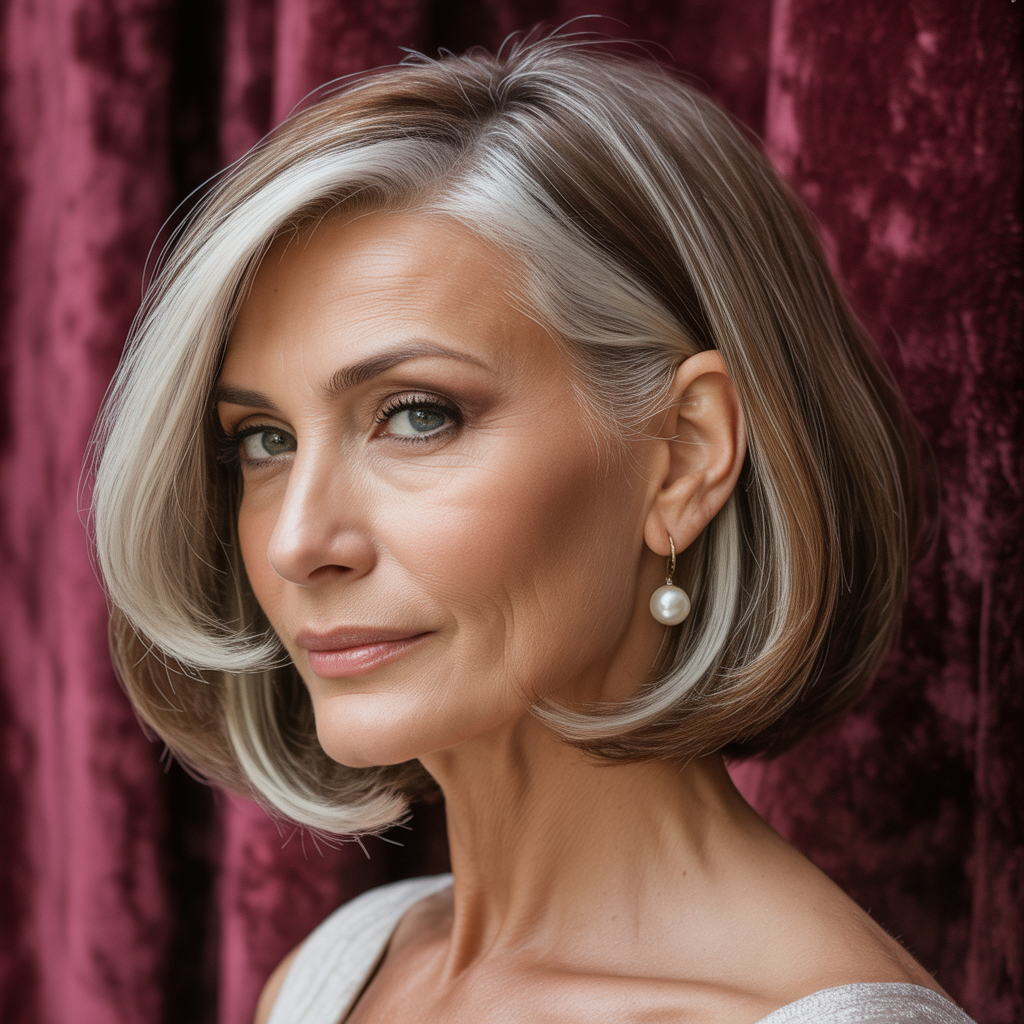 elegant bob hairstyles for mature women