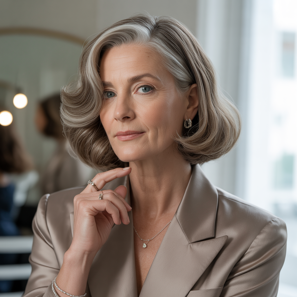 elegant bob hairstyles for mature women