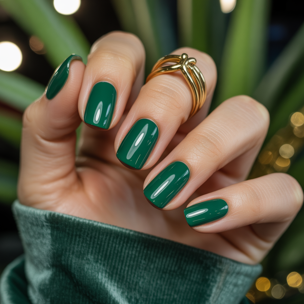 emerald green nails