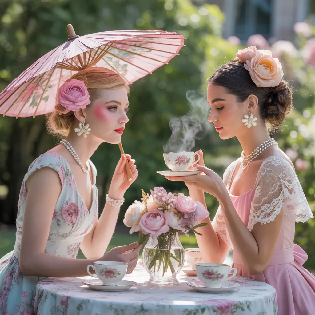 floral dresses tea party