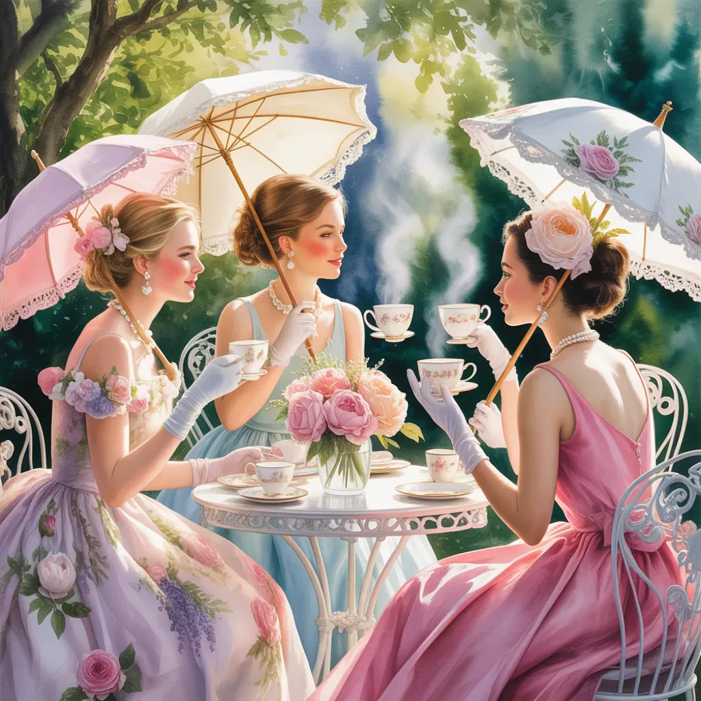 floral dresses tea party