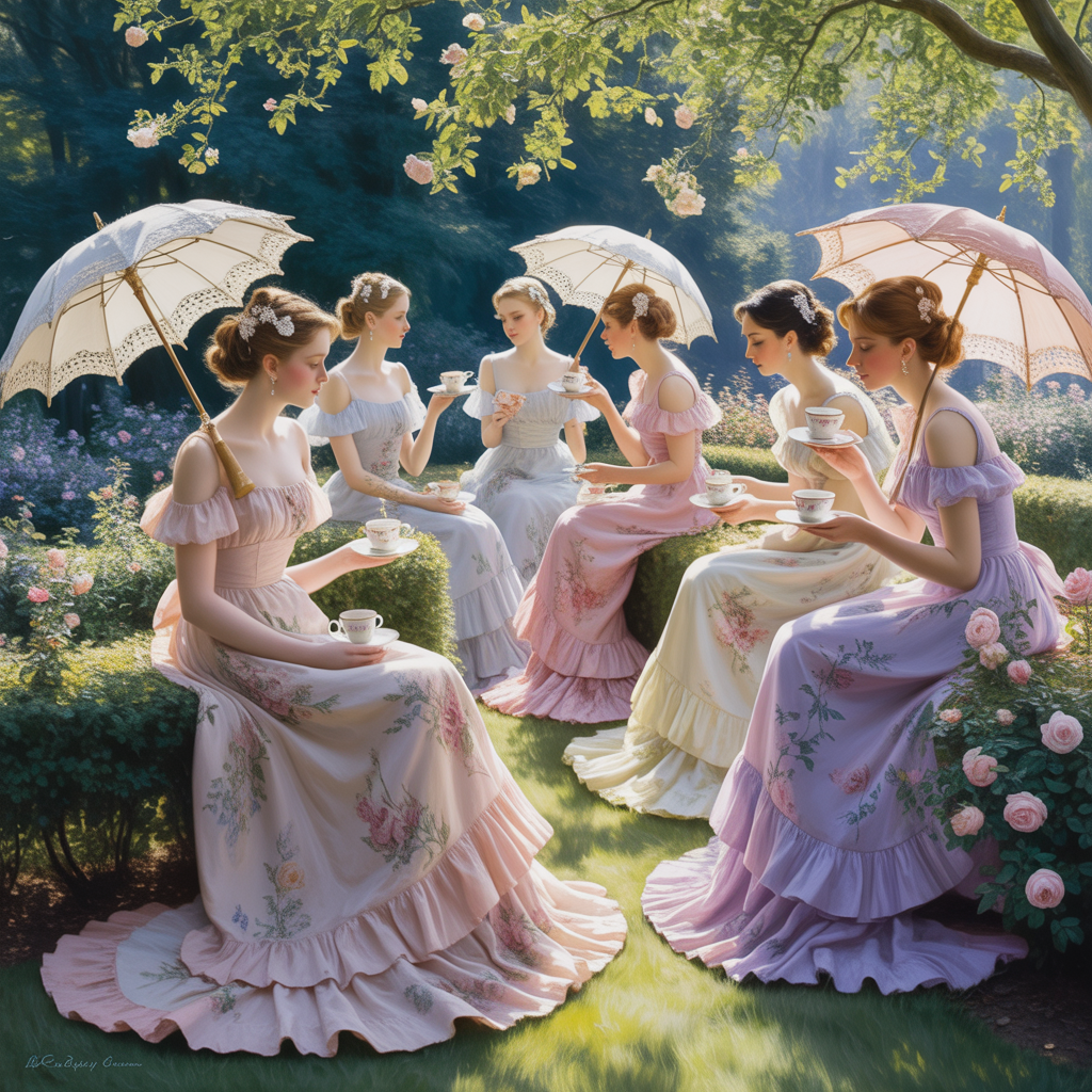 floral dresses tea party