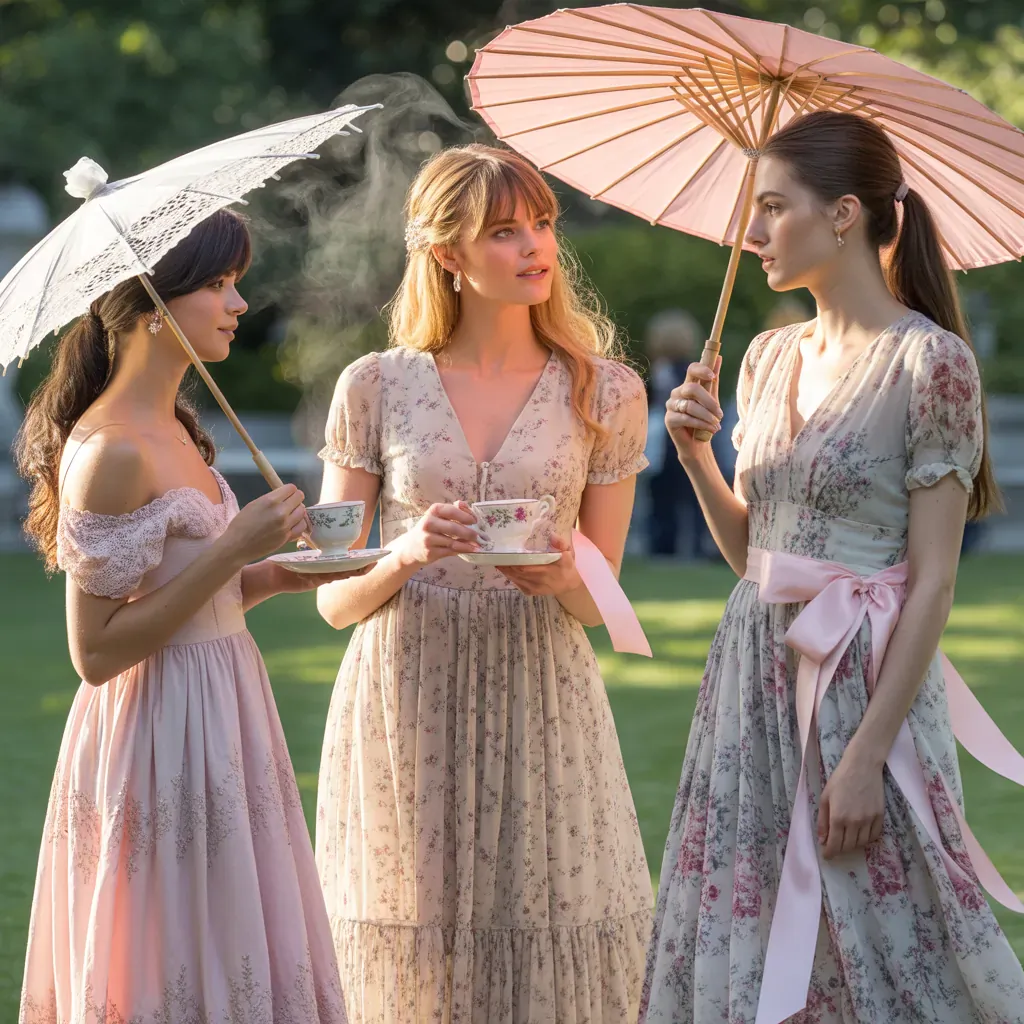 floral dresses tea party