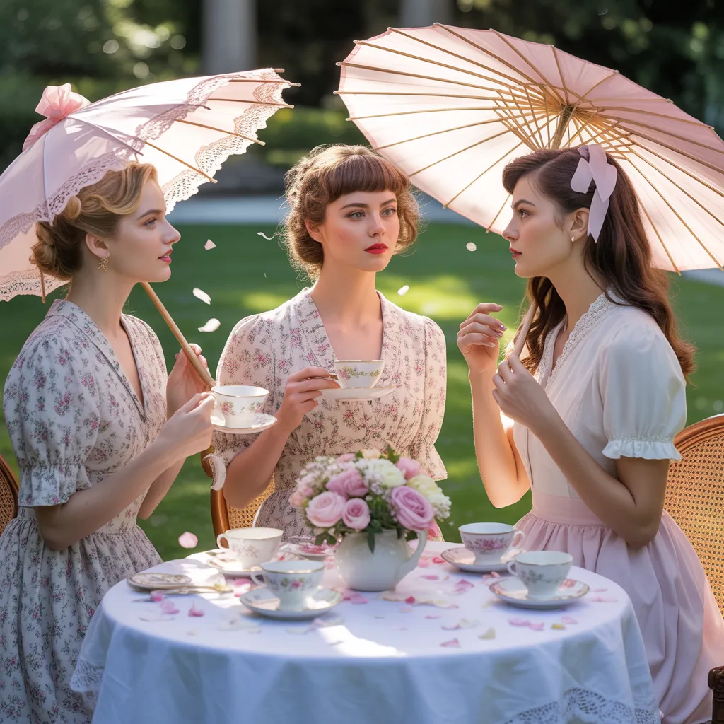 floral dresses tea party
