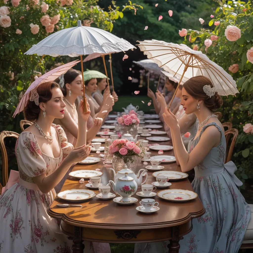 floral dresses tea party