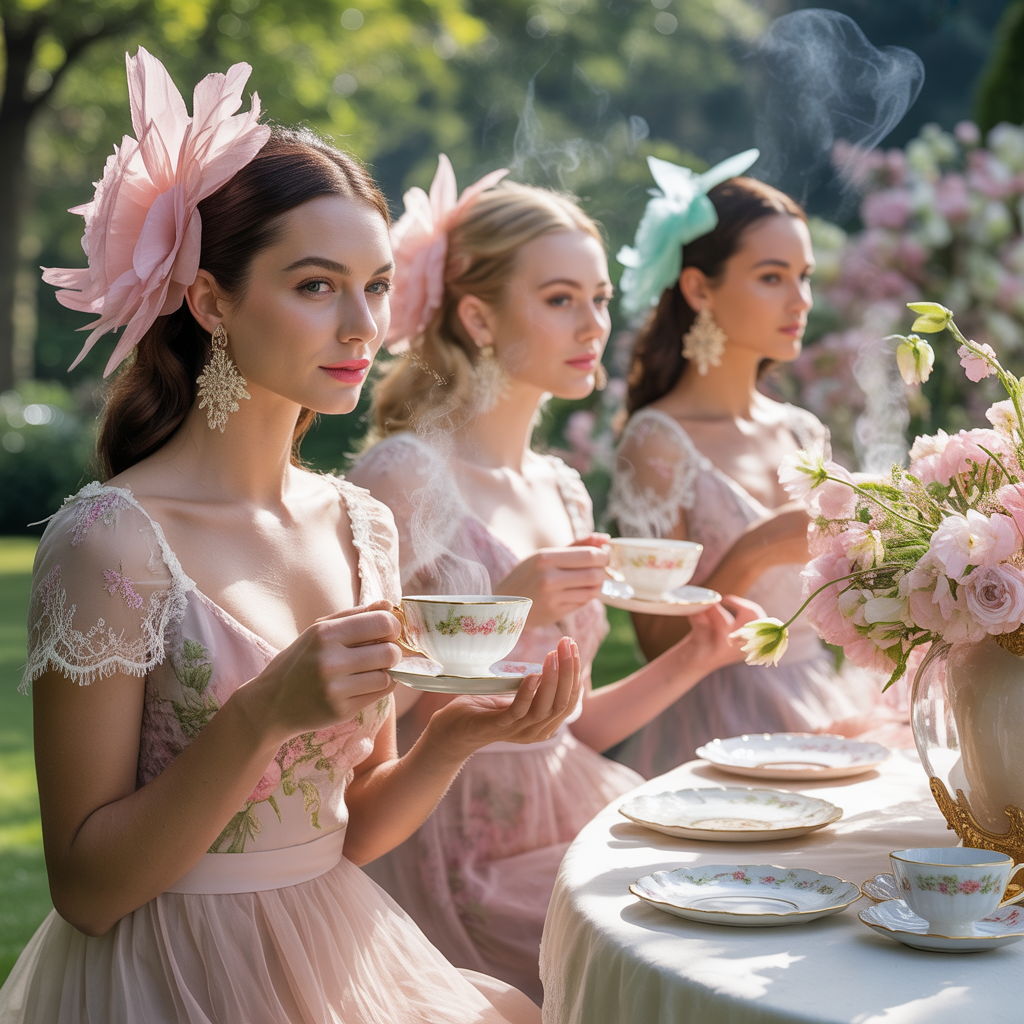 floral dresses tea party