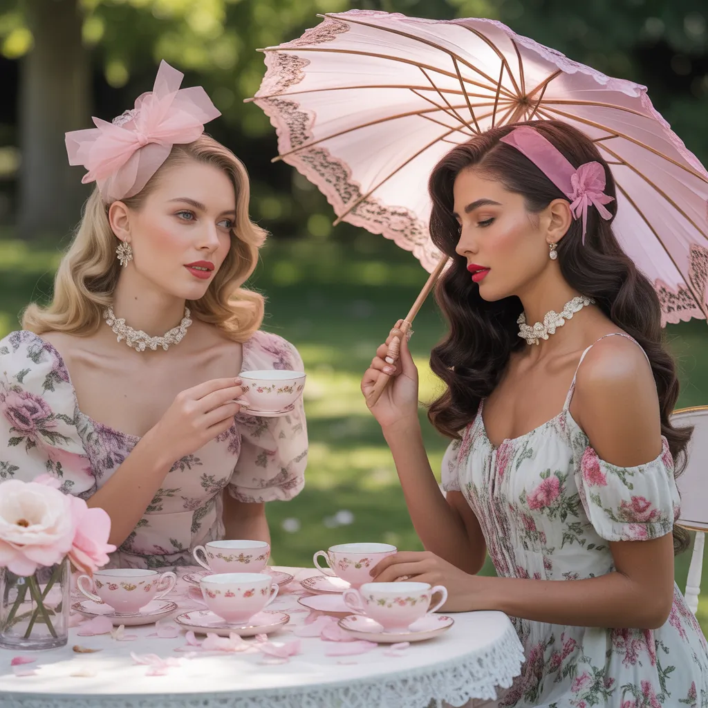 floral dresses tea party