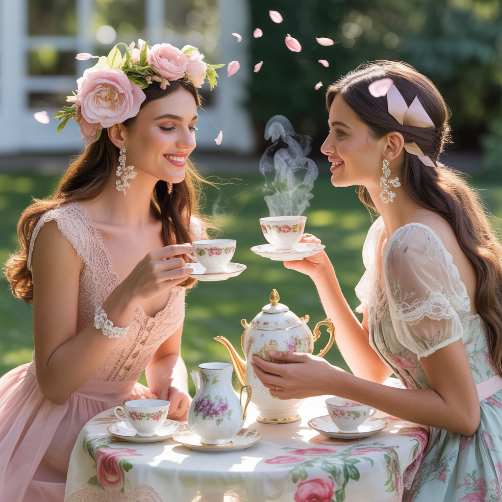 floral dresses tea party