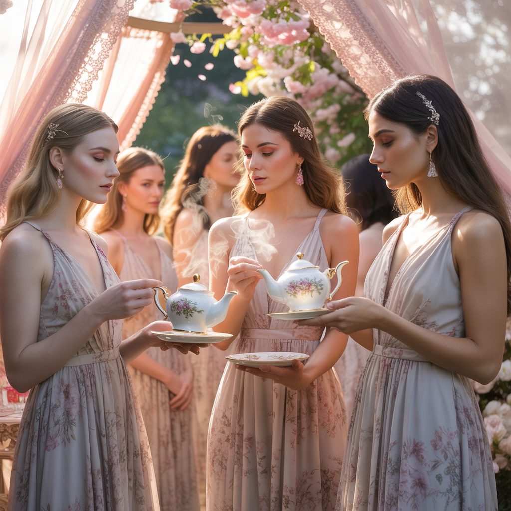 floral dresses tea party