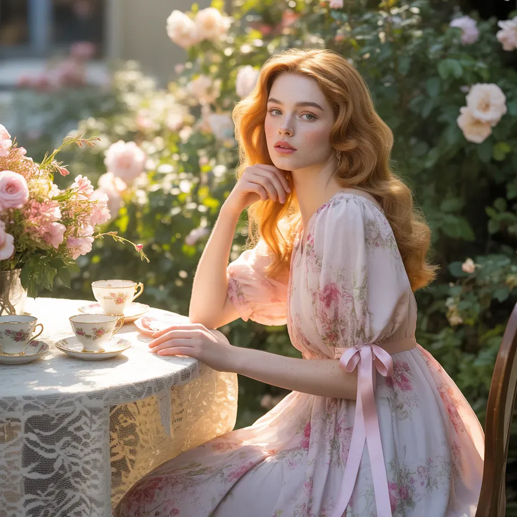 floral dresses tea party