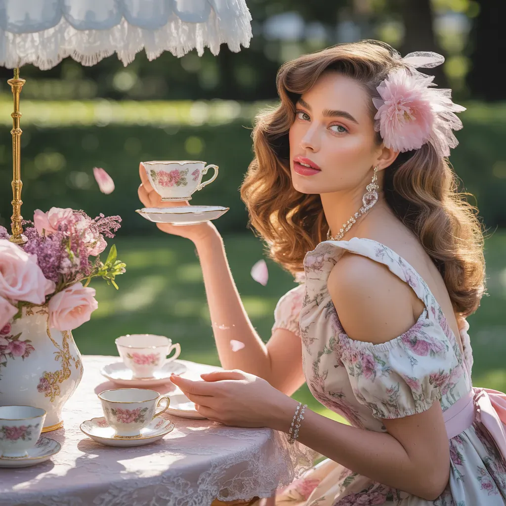 floral dresses tea party