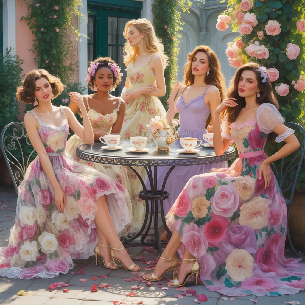 floral dresses tea party