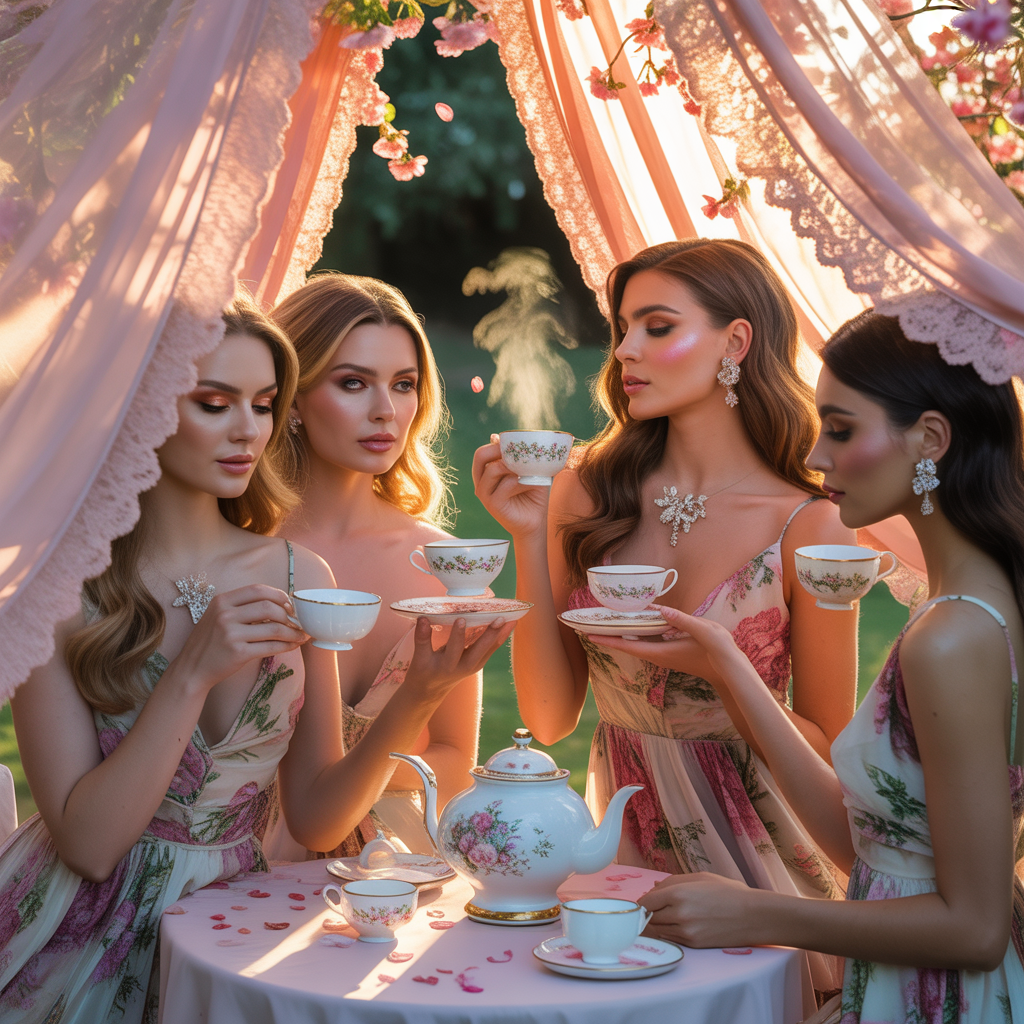 floral dresses tea party
