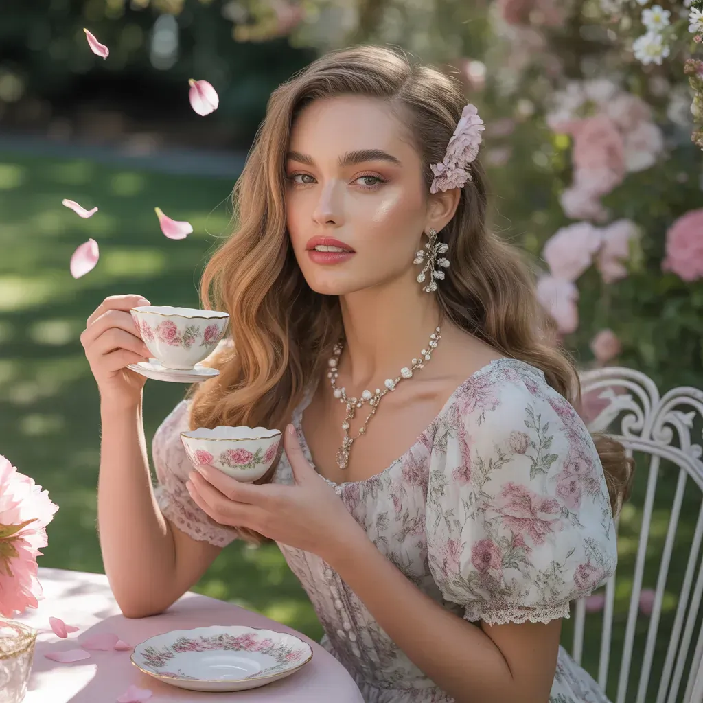 floral dresses tea party