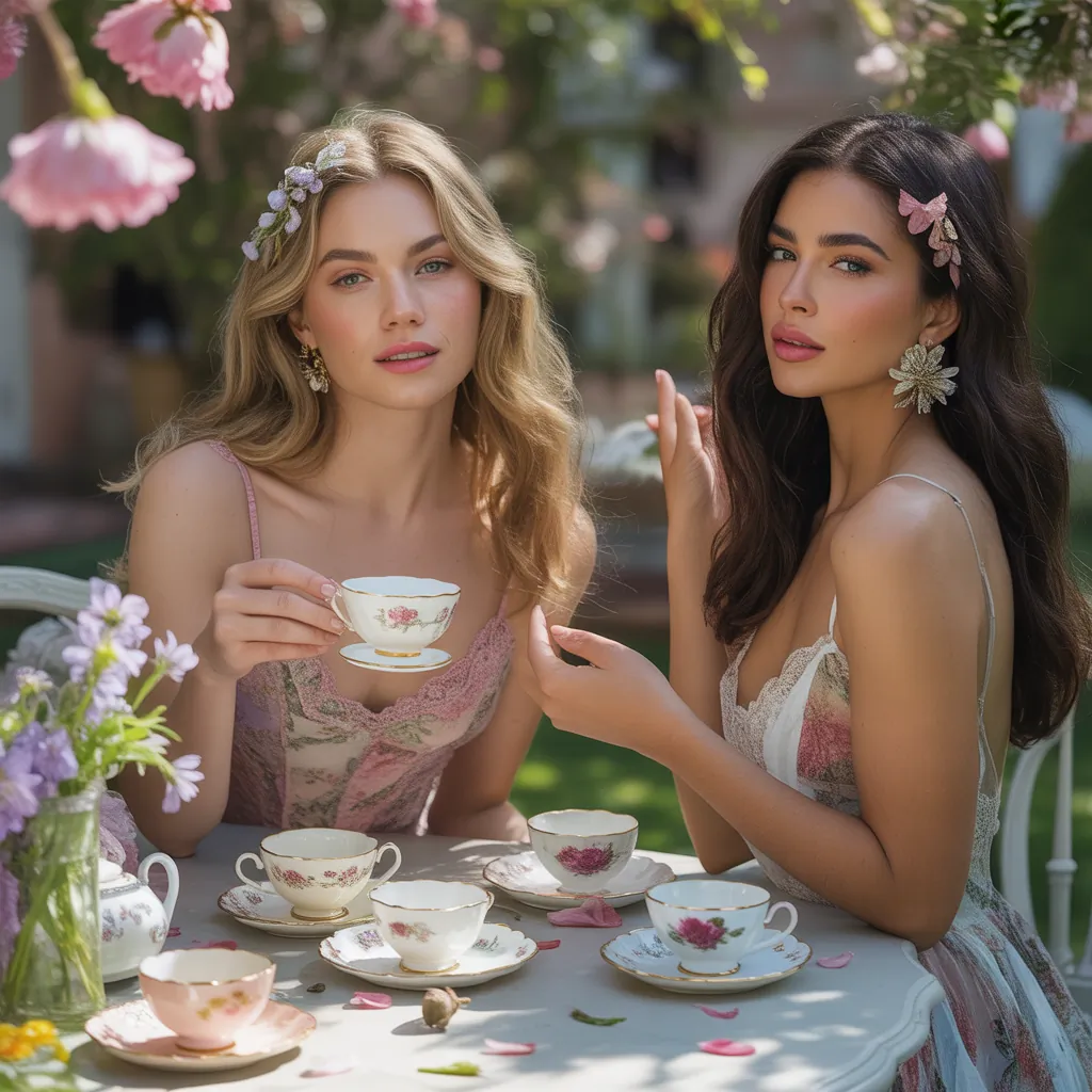 floral dresses tea party