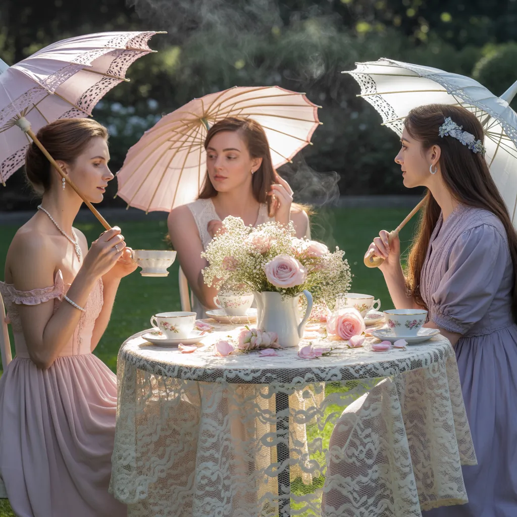 floral dresses tea party