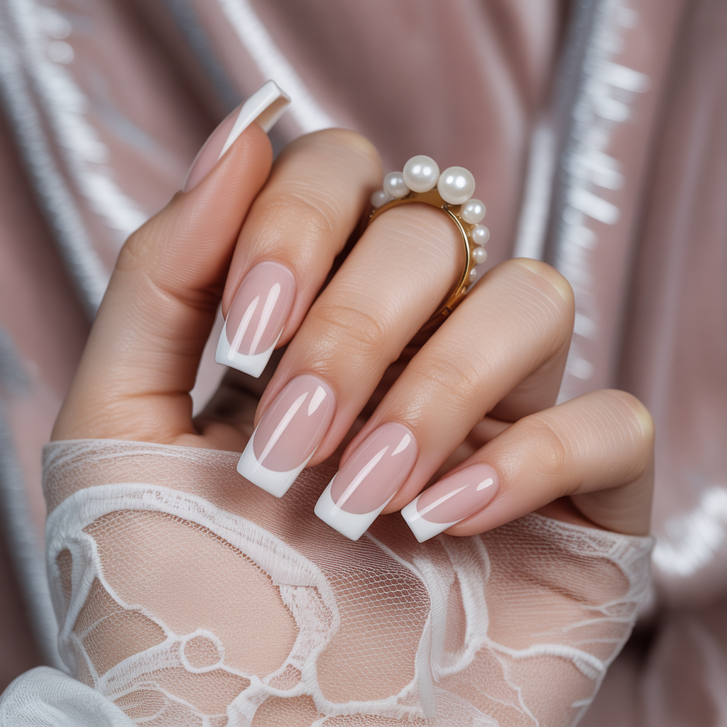 french tip acrylic nails