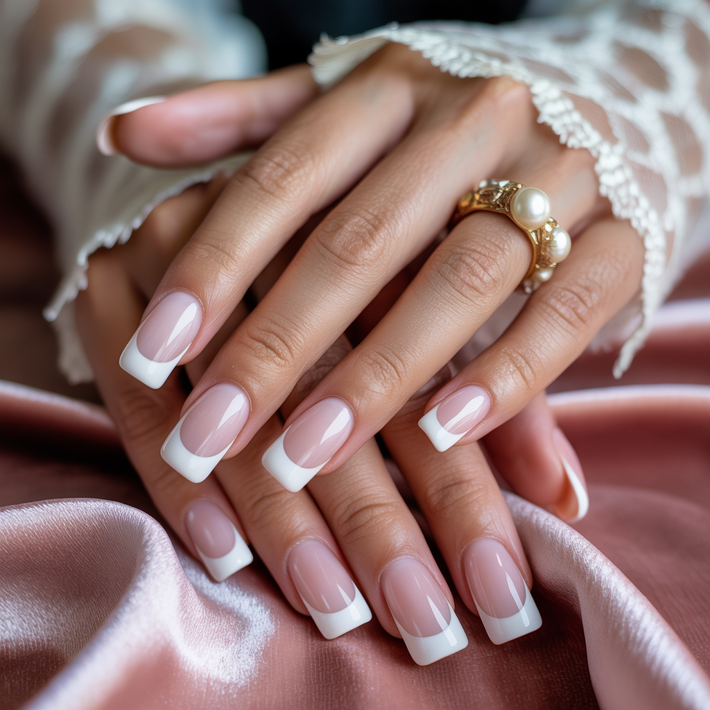 french tip acrylic nails