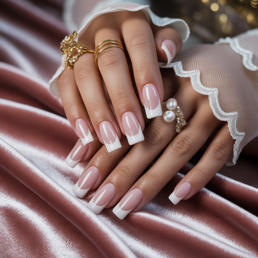 french tip acrylic nails