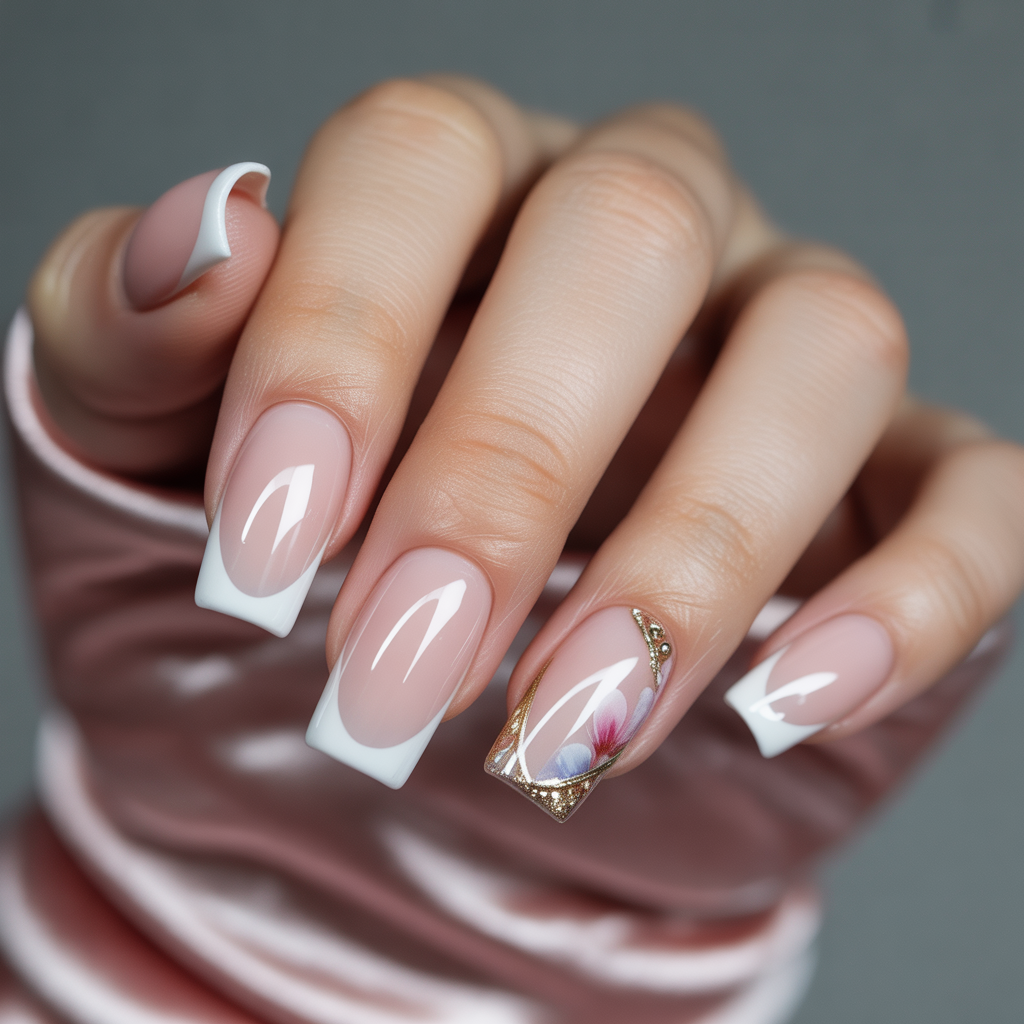 french tip acrylic nails